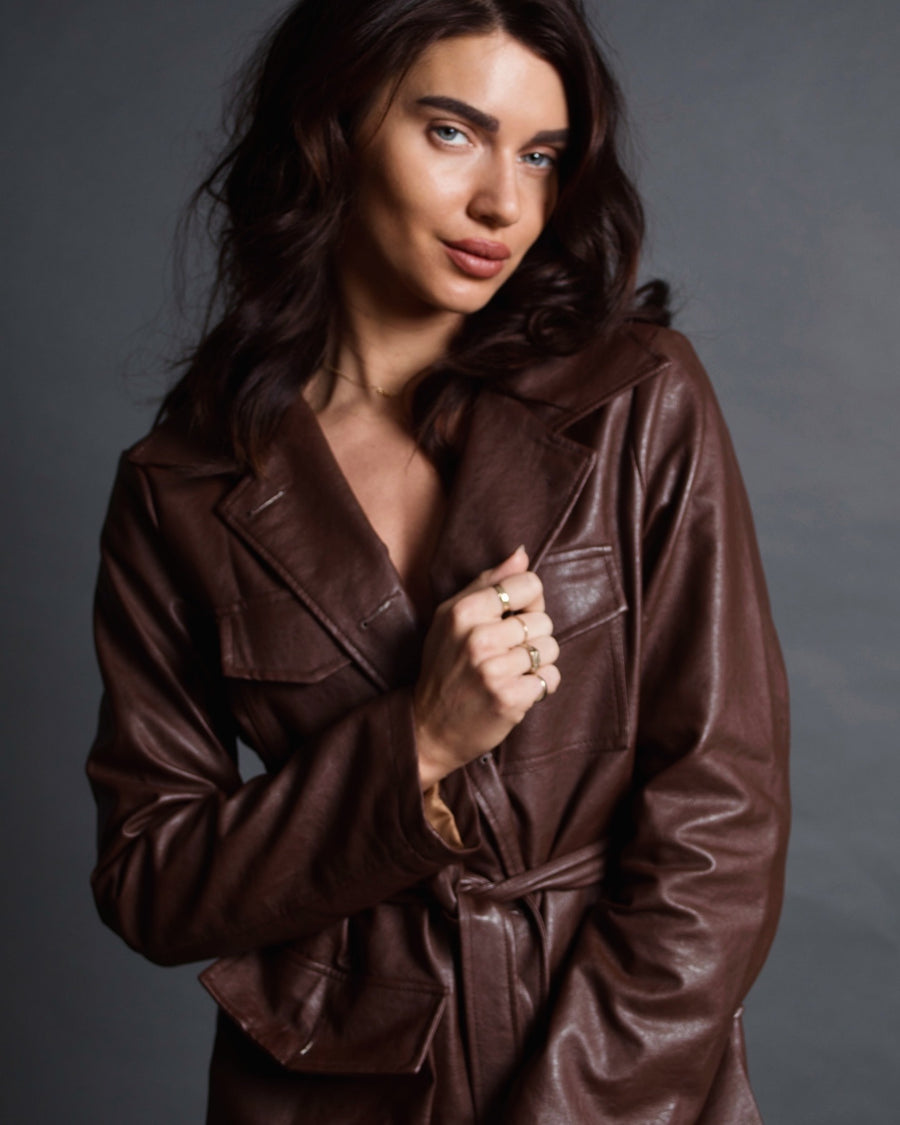 Bria - Brown Leather Jacket